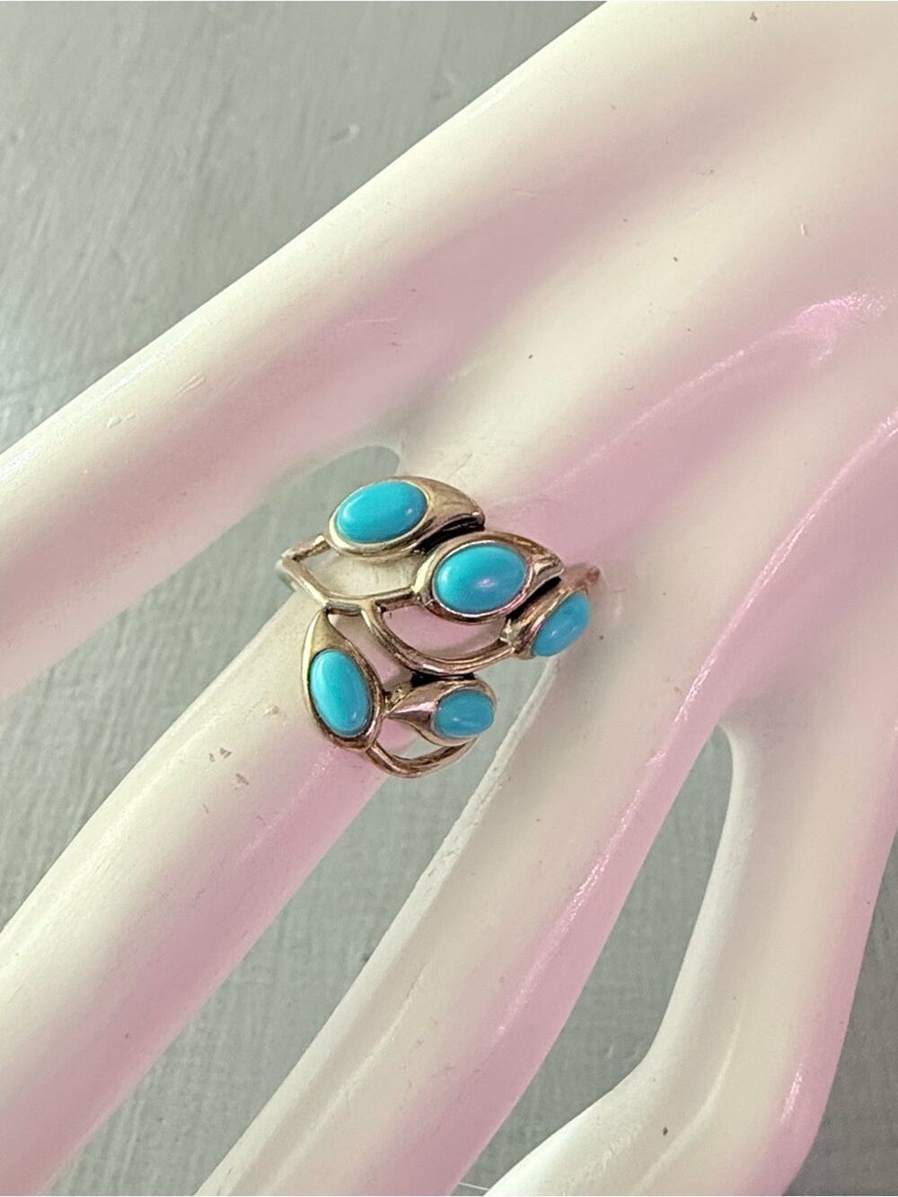 BBJ 925 Sterling Silver Sleeping Beauty Turquoise Ring Size 6.75